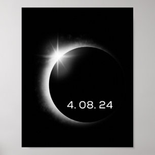 Poster Total Solar Eclipse Primavera de 8 de abril de 202