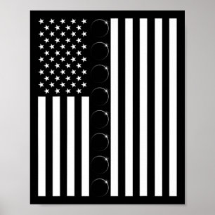 Poster Total Solar Eclipse US American Flag 04.08.2024 to
