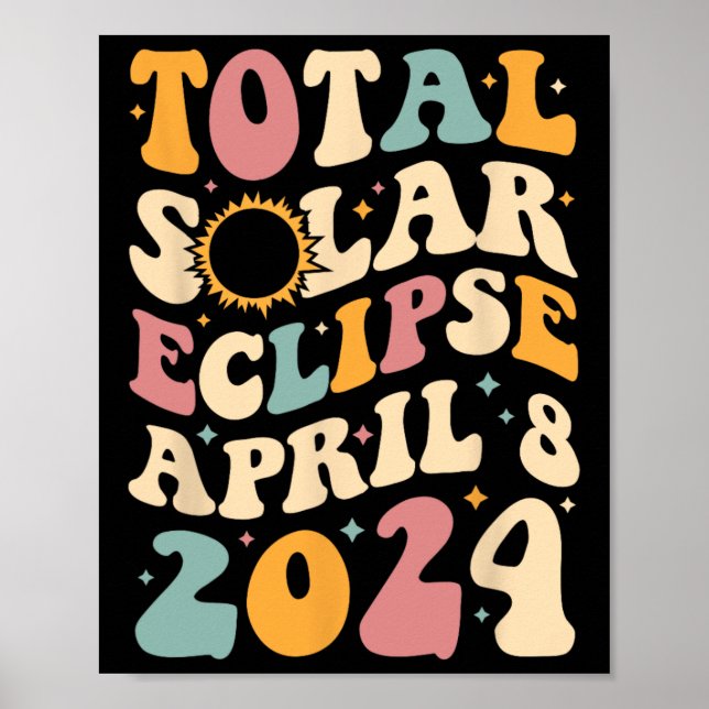 Poster Totalidade 04 08 24 Eclipse Solar Total 2024 Groov (Frente)