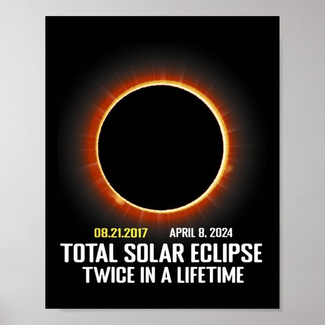 Poster Totalidade 2024 Eclipse Solar Total Men Boy Gi (Frente)