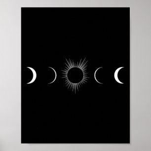 Poster Totalidade das fases da lua do Eclipse solar