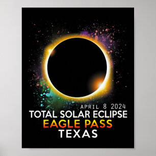 Poster Totalidade de Águia Solar Eclipse Passando no Texa