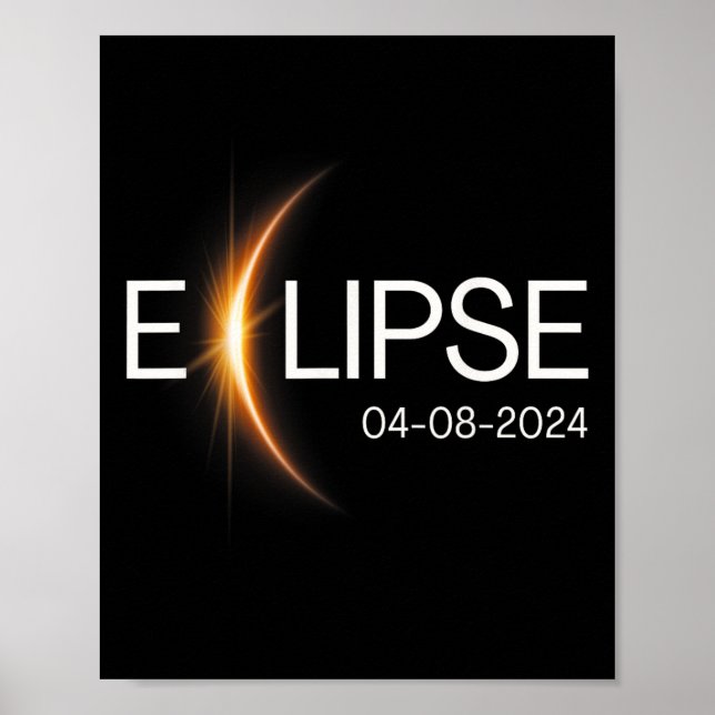 Poster Totalidade do Eclipse Solar 2024 (Frente)