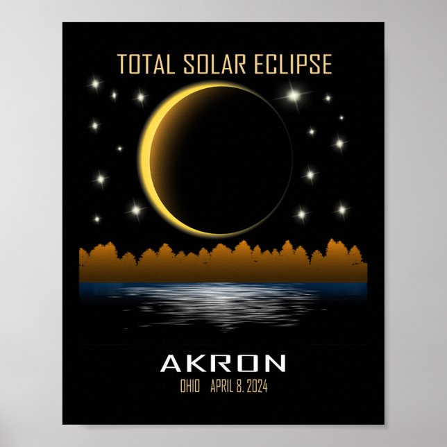 Poster Totalidade do Eclipse Solar Total 2024 (Frente)