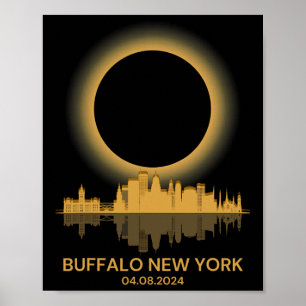 Poster Totalidade do Souvenir Solar Eclipse Buffalo Nova 
