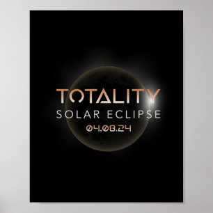 Poster Totalidade Eclipse Solar 4 8 2024 Evento Comemora-