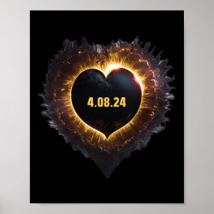 Poster Totalidade Girls Forma Cardíaca Total Eclipse Sola