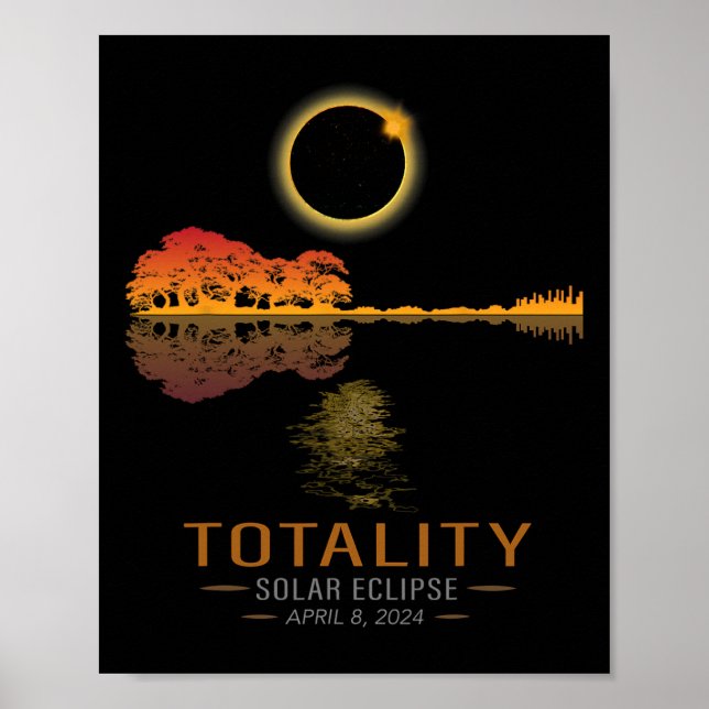 Poster Totalidade Primavera 4 08 24 Eclipse Solar Guitarr (Frente)