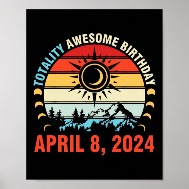 Poster Totality Solar Eclipse Awincrível Aniversário de 8 (Frente)