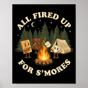 Poster Totalmente animado para smores design engraçado de