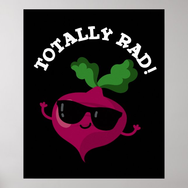 Poster Totalmente Estranho Funny Veggie Radish Pun Dark B (Frente)