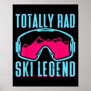 Poster Totalmente Rad, Óculos de Esqui Retroativos Vintag