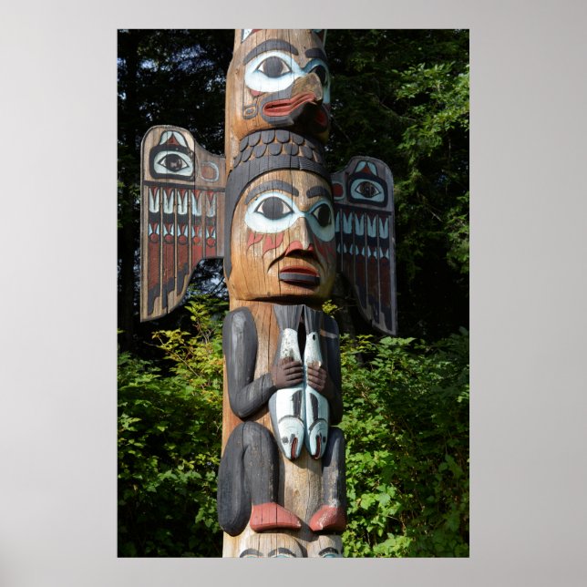 Pôster Totem Pole Close-Up, Alasca (Frente)