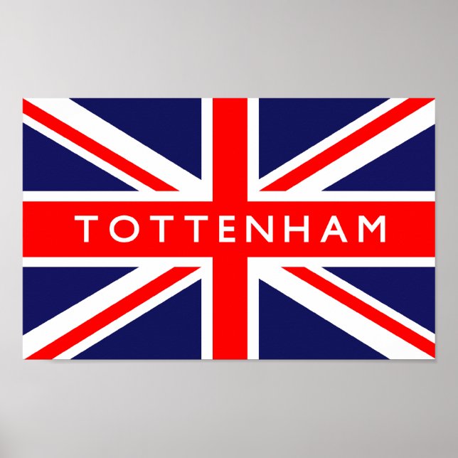 Pôster Tottenham UK Flag (Frente)
