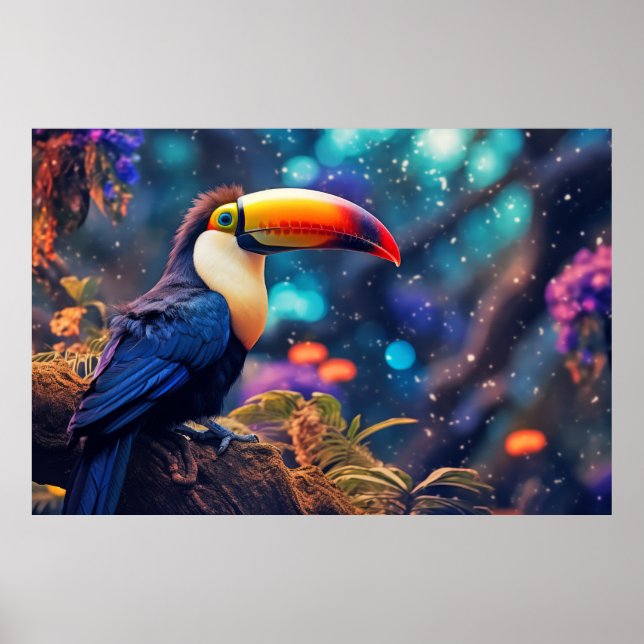 Poster Toucan Animal Bird Wilderness Colorido (Frente)