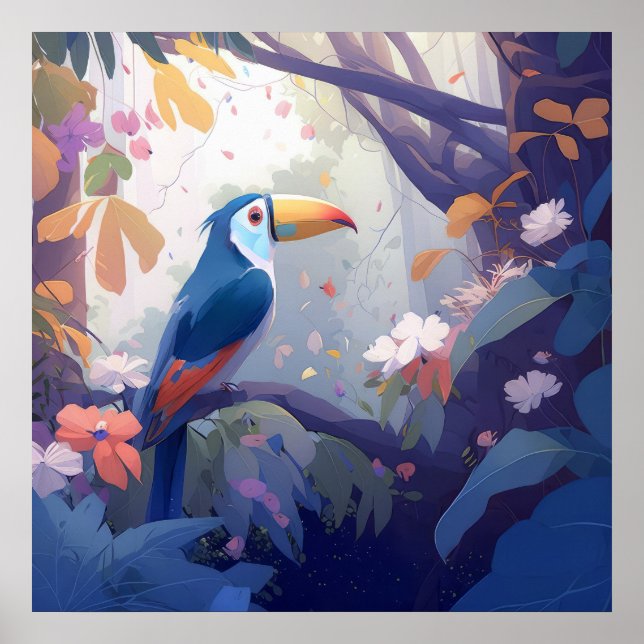 Poster Toucan Bird Retrait Animal Painting Willife Free (Frente)