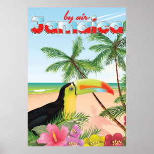 Poster toucan da praia de Jamaica