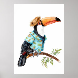 Poster Toucano na camisa do Havaí