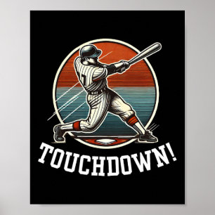 Poster Touchdown Homerun Esportes Mistura Futebol Beisebo
