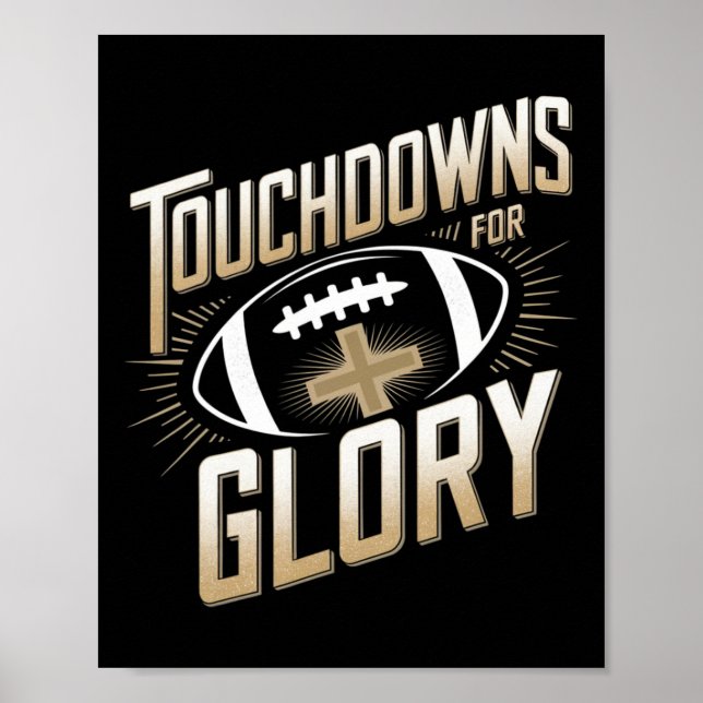 Poster Touchdowns Para Jovens Cristãos De Futebol (Frente)