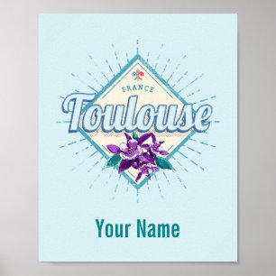 Poster Toulouse City France Retro Violets Vintage Souveni