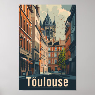 Poster Toulouse France Vintage - Ilustração do Viagem