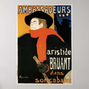 Poster Toulouse-Lautrec: Ambassadeurs Aristide Bruant