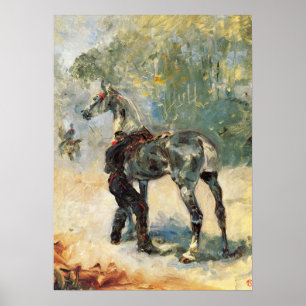 Poster Toulouse-Lautrec - Artilheiro Atrelando seu Caval…