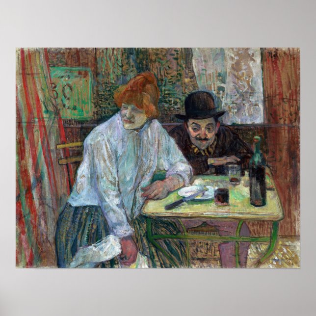 Poster Toulouse-Lautrec - At The Cafe La Mie (Frente)