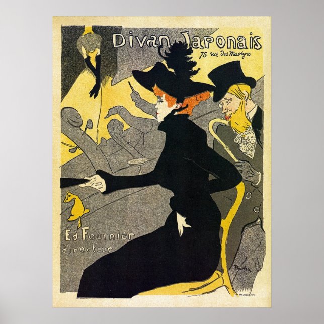 Pôster Toulouse Lautrec: Divan Japonês (salão musical) (Frente)