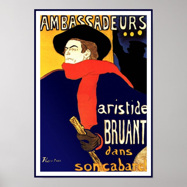 Poster Toulouse Lautrec embaixadores Aristide Bruant (Frente)