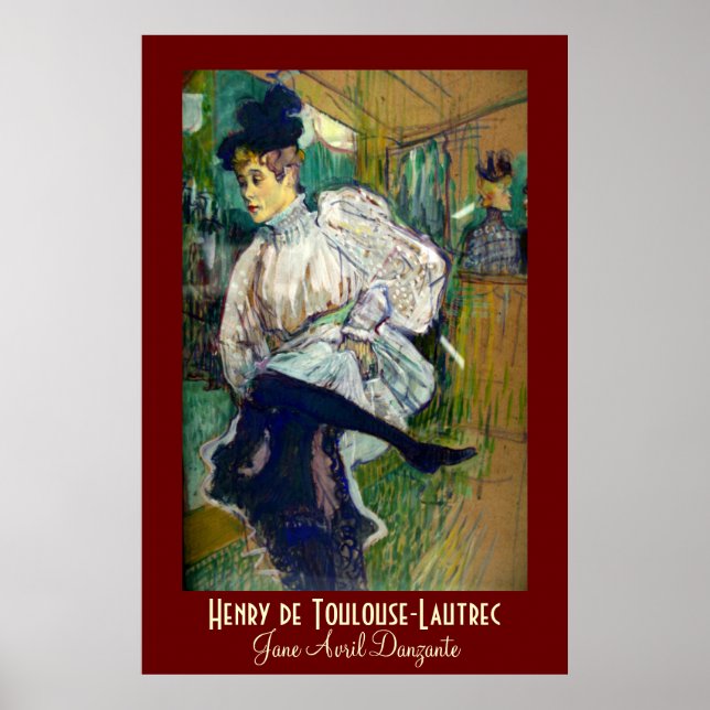 Poster Toulouse-Lautrec: Jane Avril Danzante (Frente)