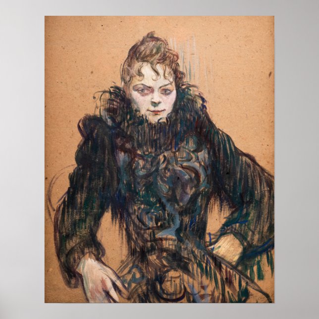 Poster Toulouse-Lautrec - Mulher com Boa Negra (Frente)
