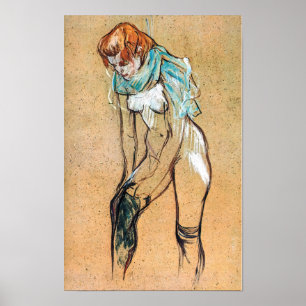 Poster Toulouse-Lautrec - Mulher Puxando suas Meias