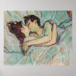 Poster Toulouse-Lautrec - Na Cama, O Beijo