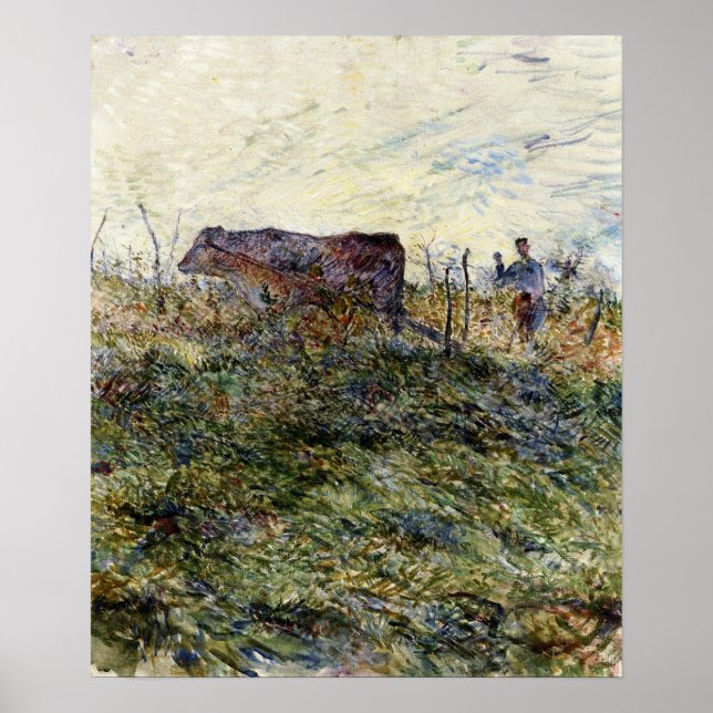 Poster Toulouse-Lautrec - Trabalho Entre As Vinhas 1883 (Frente)