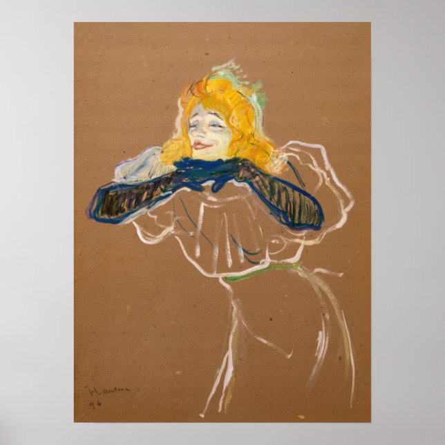 Poster Toulouse-Lautrec - Yvette Guilbert Singing (Frente)