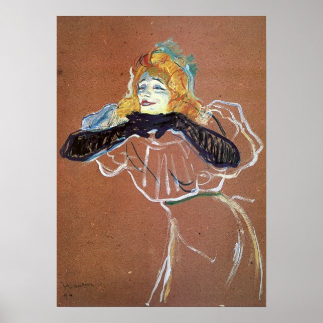 Poster Toulouse-Lautrec - Yvette Guilbert Singing 1894 (Frente)