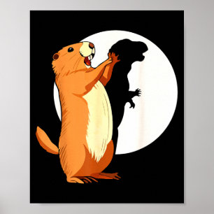Poster Toupeira Sombra Dinossauro Marionete Divertida Fel