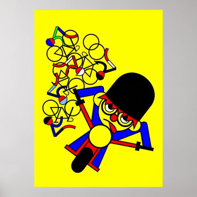 Poster Tour de France - Acidente de motocicleta em Rider (Frente)