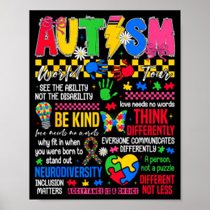 Poster Tour mundial do autismo dia de conscientização do