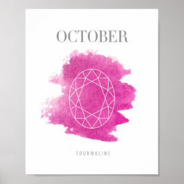 Poster Tourmaline Birthstone outubro