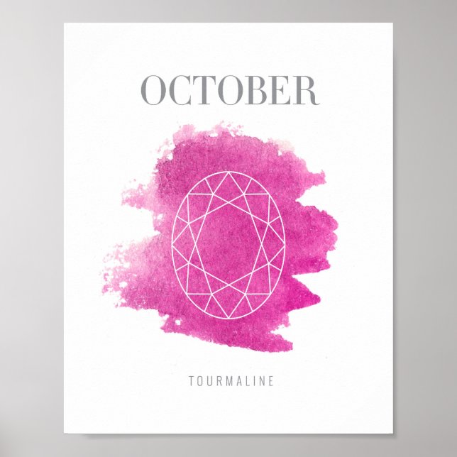 Poster Tourmaline Birthstone outubro (Frente)