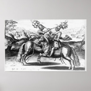 Poster Tournament scene between Henri IV  and Antoine