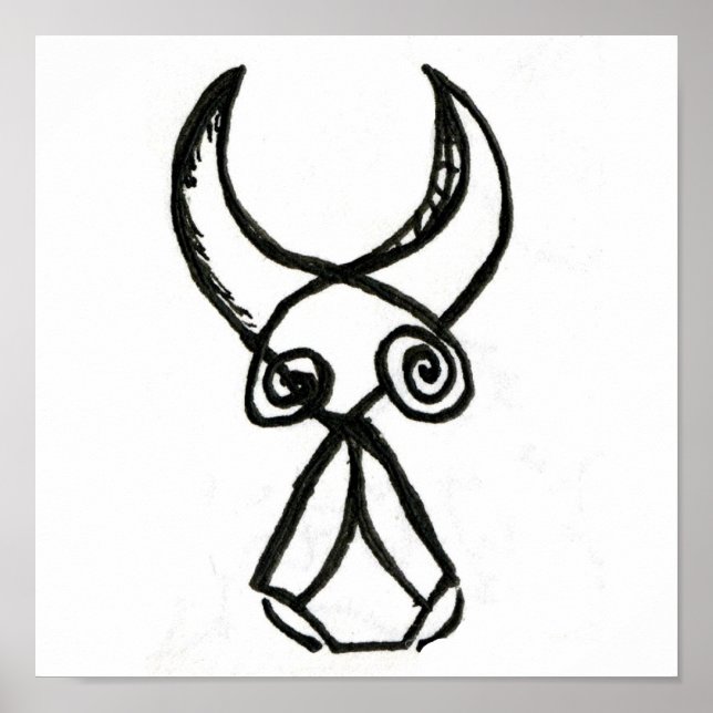 Pôster Touro Cubista (Frente)