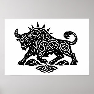 Poster Touro Sigilo do Touro — Tatuagem Zodíaco Terrestre