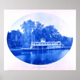 Pôster Towboat "alerta" dos E.U., 1885