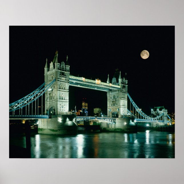Poster Tower Bridge at Night, London, Inglaterra (Frente)