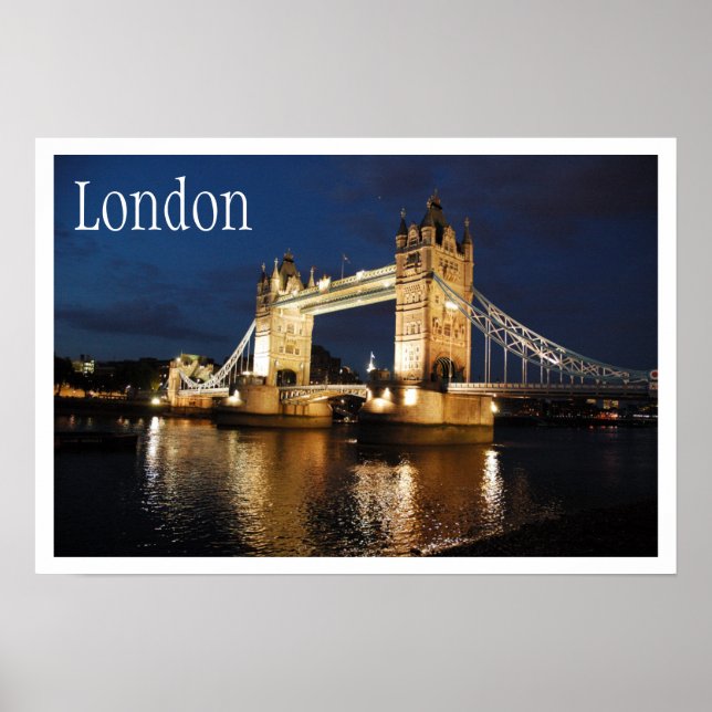 Pôster Tower Bridge at Night, London, Inglaterra (Frente)