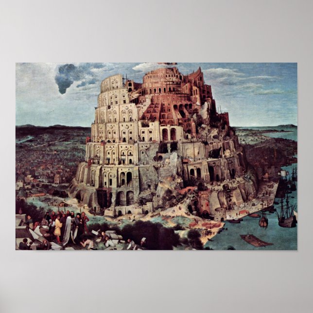 Pôster Tower Of Babel,  By Bruegel D. Ä. Pieter (Frente)